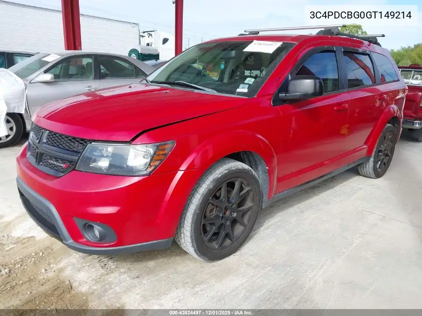3C4PDCBG0GT149214 2016 Dodge Journey Sxt