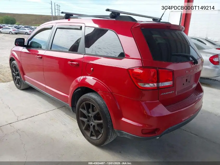 3C4PDCBG0GT149214 2016 Dodge Journey Sxt