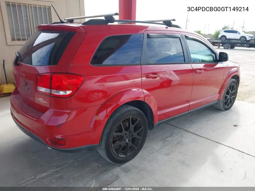 3C4PDCBG0GT149214 2016 Dodge Journey Sxt