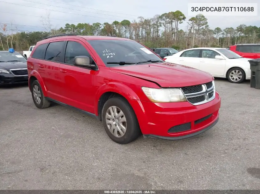 3C4PDCAB7GT110688 2016 Dodge Journey Se