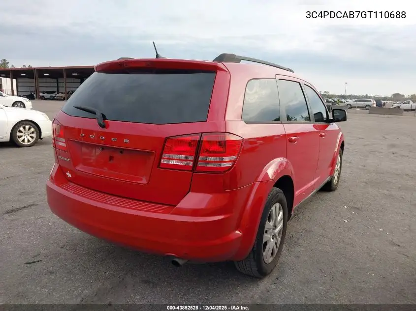 3C4PDCAB7GT110688 2016 Dodge Journey Se