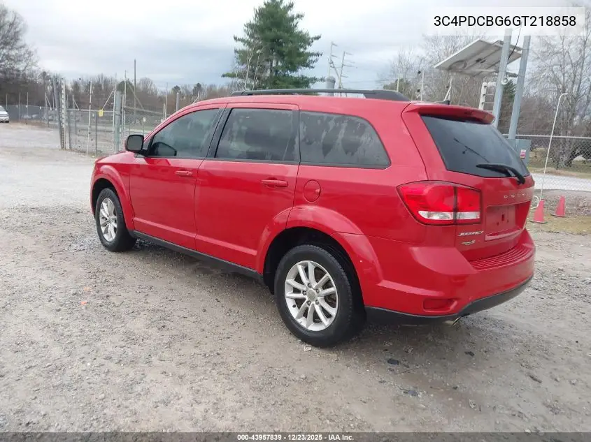 3C4PDCBG6GT218858 2016 Dodge Journey Sxt