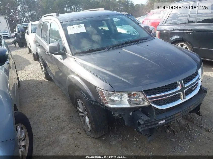 3C4PDCBB1GT181125 2016 Dodge Journey Sxt