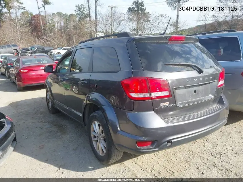 3C4PDCBB1GT181125 2016 Dodge Journey Sxt