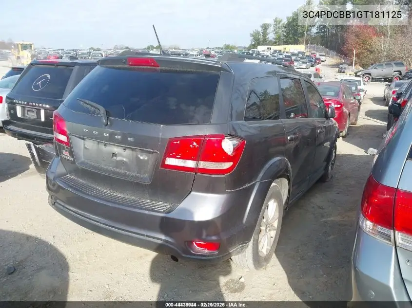 3C4PDCBB1GT181125 2016 Dodge Journey Sxt