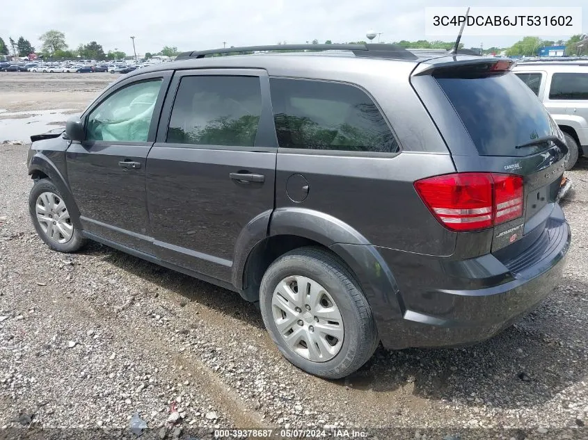 3C4PDCAB6JT531602 2018 Dodge Journey Se