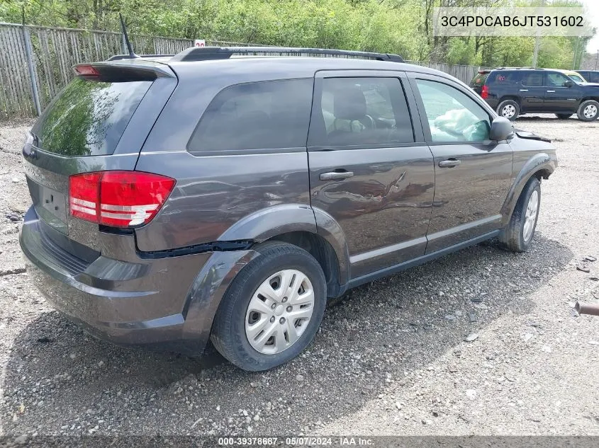 3C4PDCAB6JT531602 2018 Dodge Journey Se