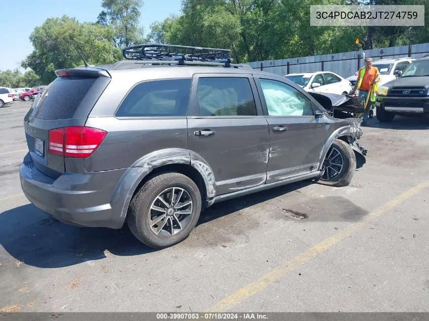 3C4PDCAB2JT274759 2018 Dodge Journey Se