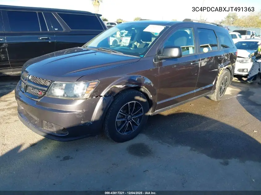 3C4PDCABXJT491363 2018 Dodge Journey Se