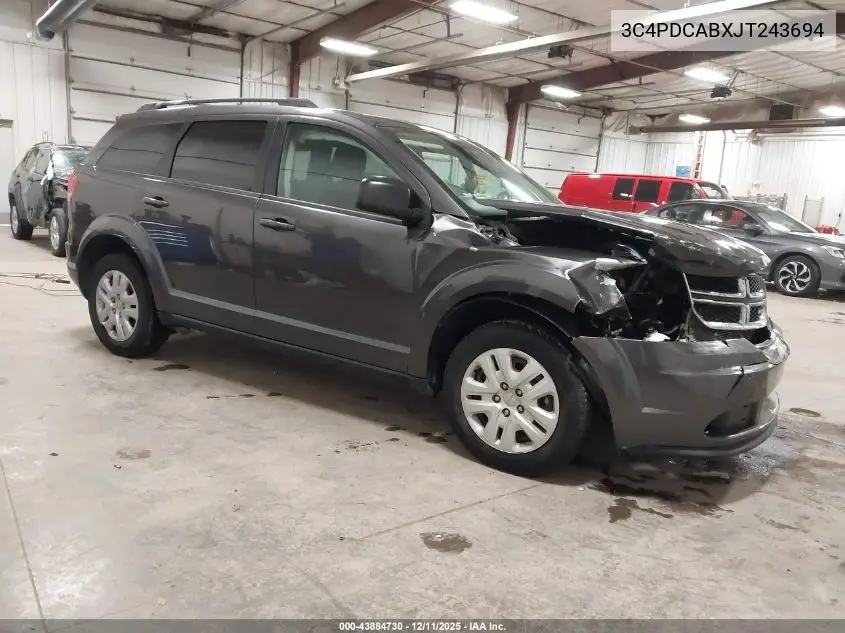 3C4PDCABXJT243694 2018 Dodge Journey Se