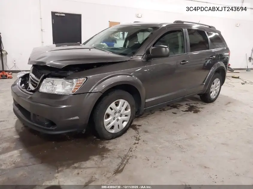 3C4PDCABXJT243694 2018 Dodge Journey Se