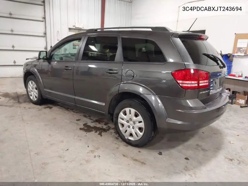3C4PDCABXJT243694 2018 Dodge Journey Se