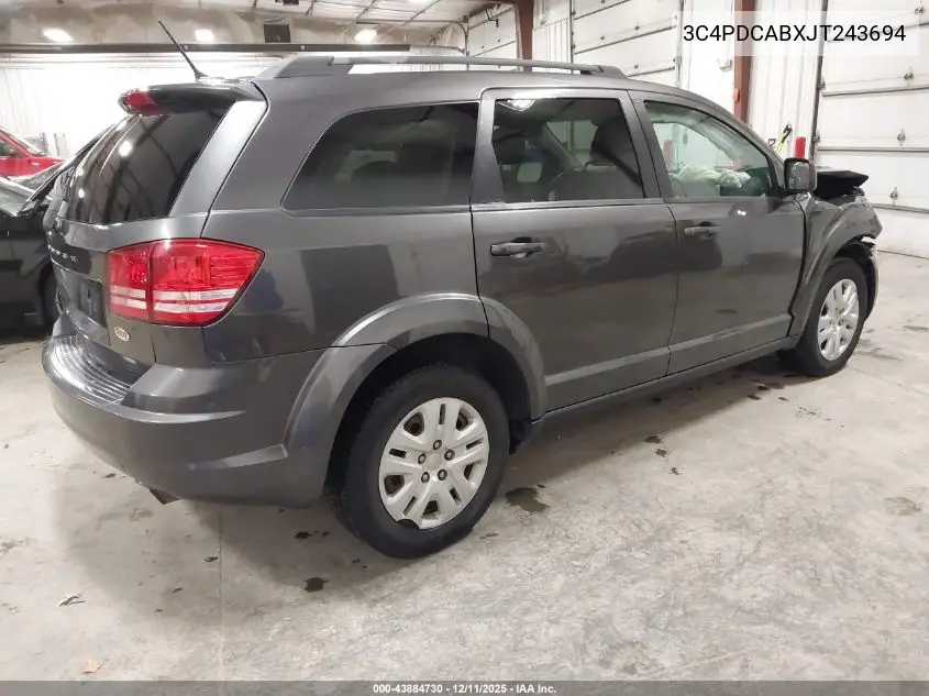 3C4PDCABXJT243694 2018 Dodge Journey Se