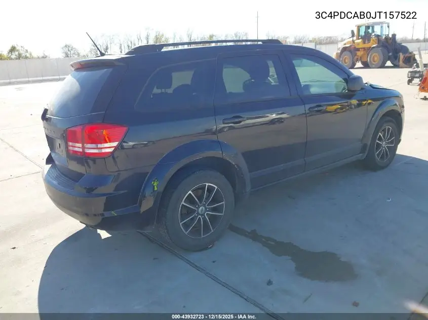 3C4PDCAB0JT157522 2018 Dodge Journey Se