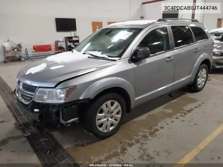 3C4PDCAB0JT444746 2018 Dodge Journey Se