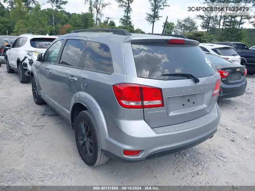 3C4PDCBB5KT833429 2019 Dodge Journey Se