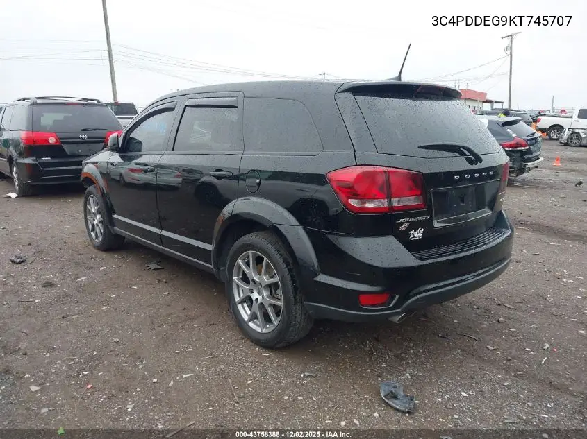3C4PDDEG9KT745707 2019 Dodge Journey Gt Awd