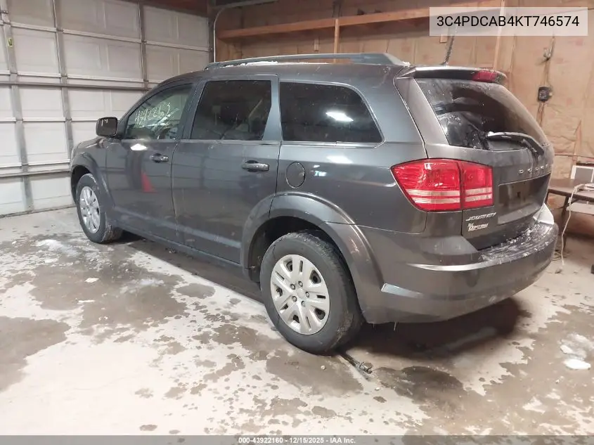 3C4PDCAB4KT746574 2019 Dodge Journey Se Value Package
