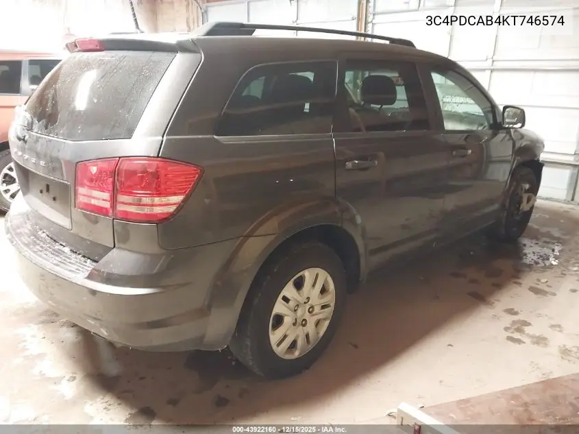 3C4PDCAB4KT746574 2019 Dodge Journey Se Value Package