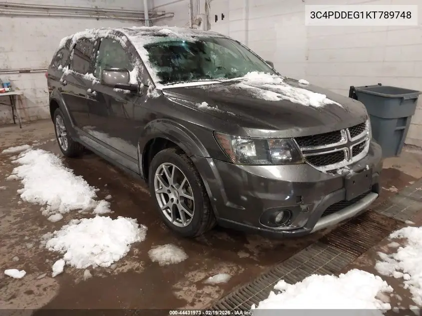 3C4PDDEG1KT789748 2019 Dodge Journey Gt Awd