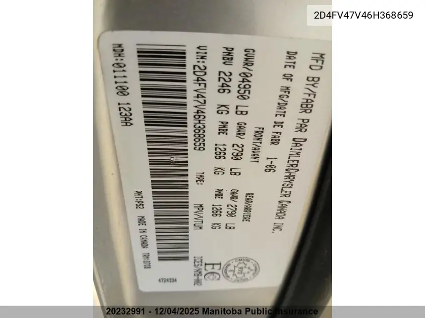 2D4FV47V46H368659 2006 Dodge Magnum Sxt