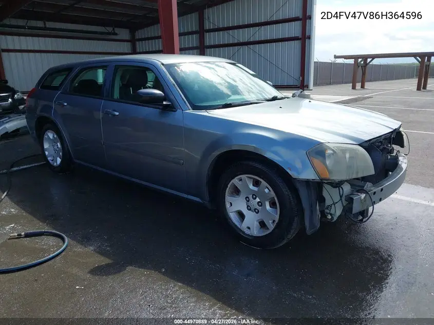2006 Dodge Magnum VIN: 2D4FV47V86H364596 Lot: 44970889