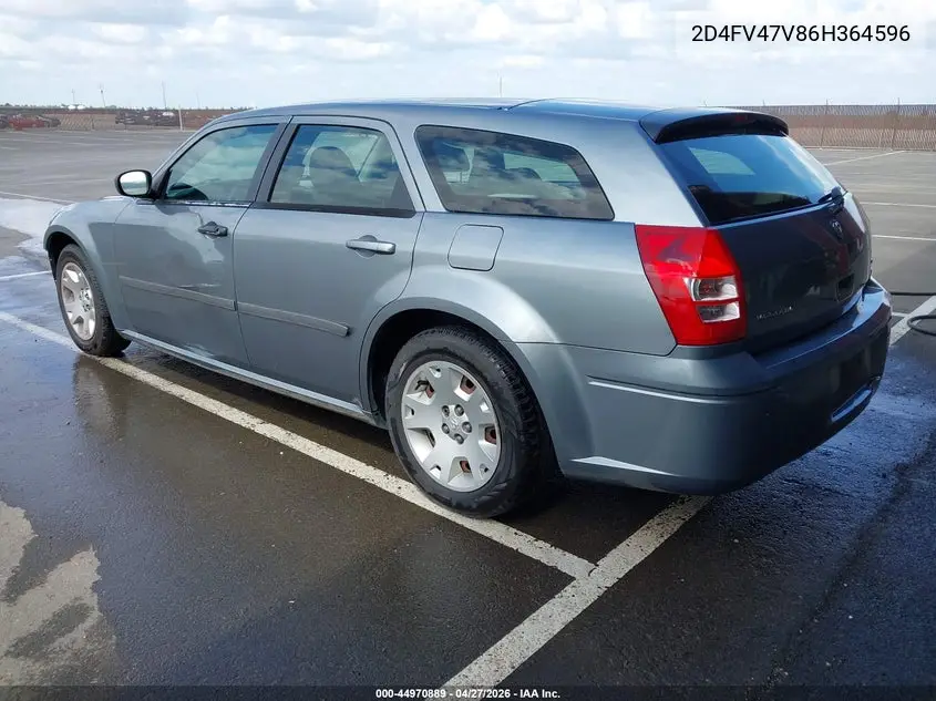 2006 Dodge Magnum VIN: 2D4FV47V86H364596 Lot: 44970889