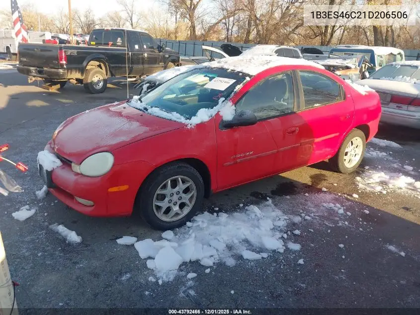1B3ES46C21D206506 2001 Dodge Neon Se