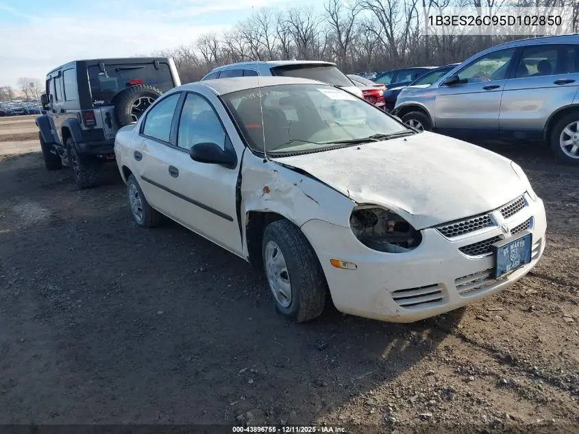 1B3ES26C95D102850 2005 Dodge Neon Se