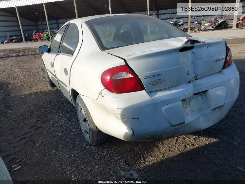 1B3ES26C95D102850 2005 Dodge Neon Se