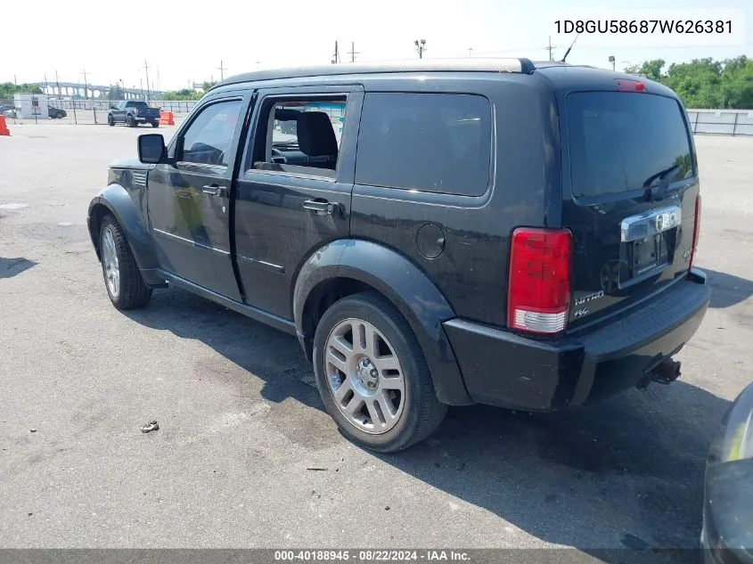 1D8GU58687W626381 2007 Dodge Nitro Slt/Rt