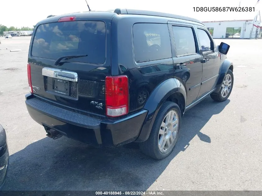 1D8GU58687W626381 2007 Dodge Nitro Slt/Rt