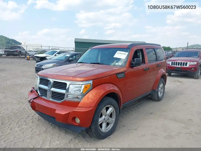 2007 Dodge Nitro Slt/Rt VIN: 1D8GU58K67W560023 Lot: 45309268