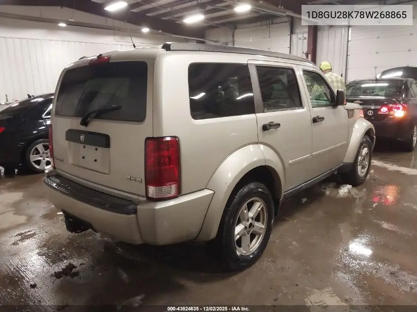 1D8GU28K78W268865 2008 Dodge Nitro Sxt