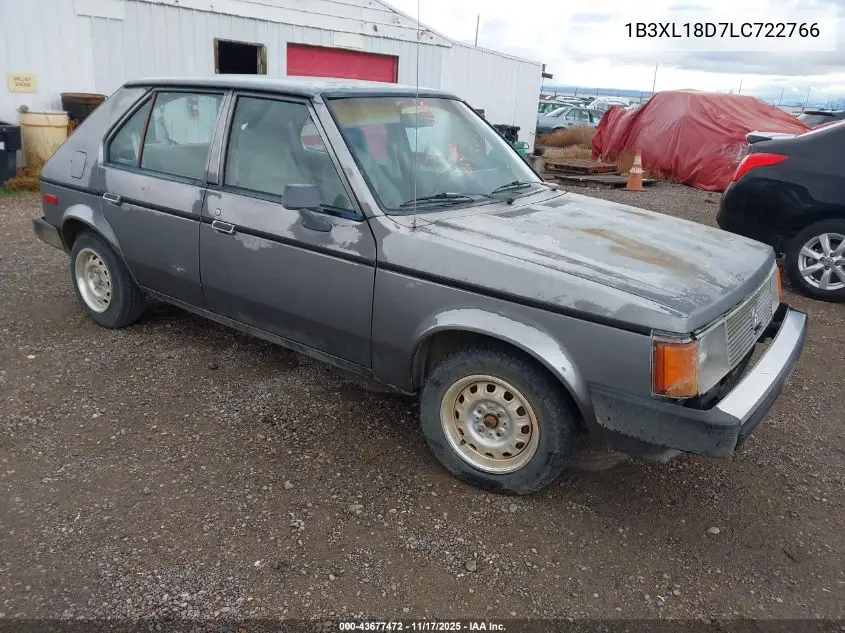 1B3XL18D7LC722766 1990 Dodge Omni Expo