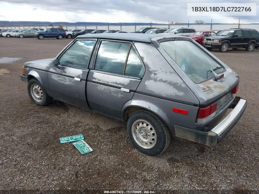 1B3XL18D7LC722766 1990 Dodge Omni Expo