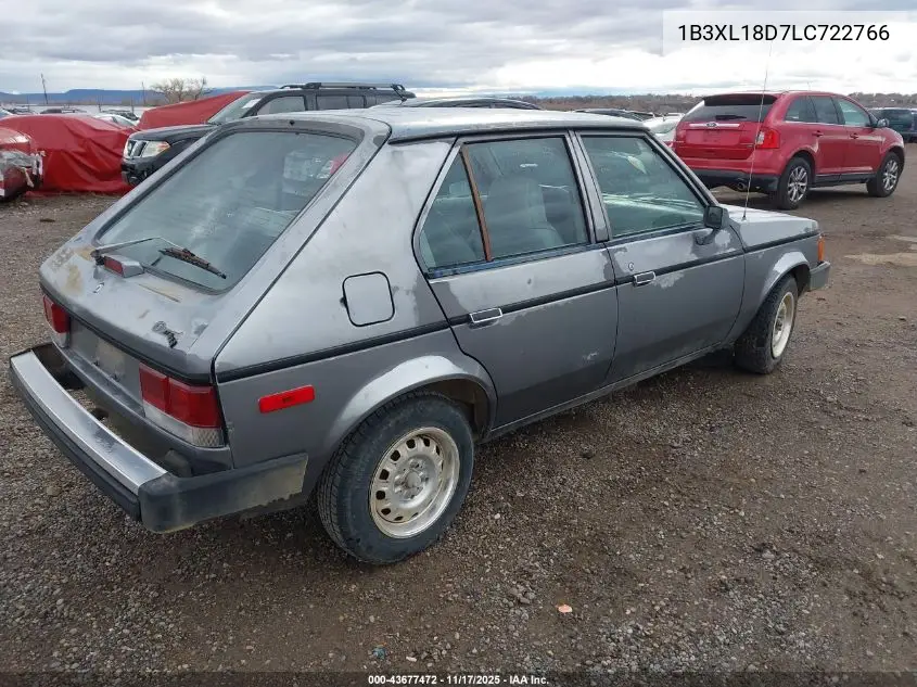 1B3XL18D7LC722766 1990 Dodge Omni Expo