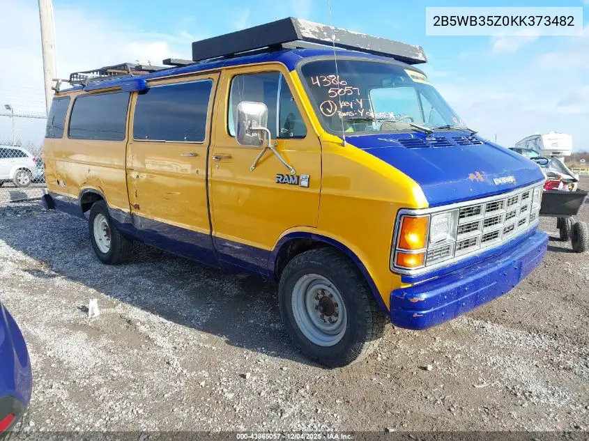 2B5WB35Z0KK373482 1989 Dodge Ram Wagon B350 Bus