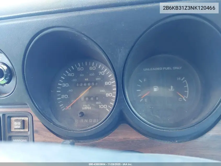2B6KB31Z3NK120466 1992 Dodge Ram Van B350