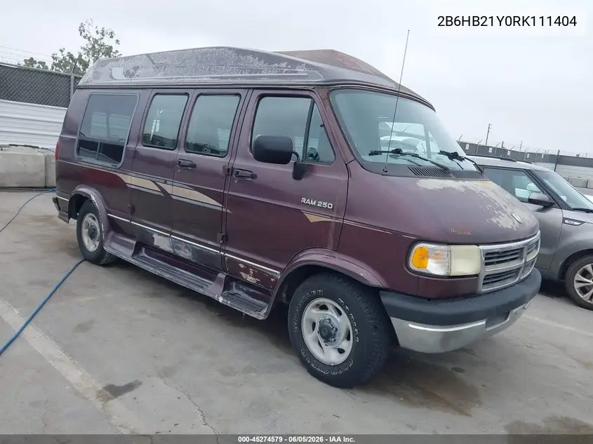 1994 Dodge Ram Van B250 VIN: 2B6HB21Y0RK111404 Lot: 45274579