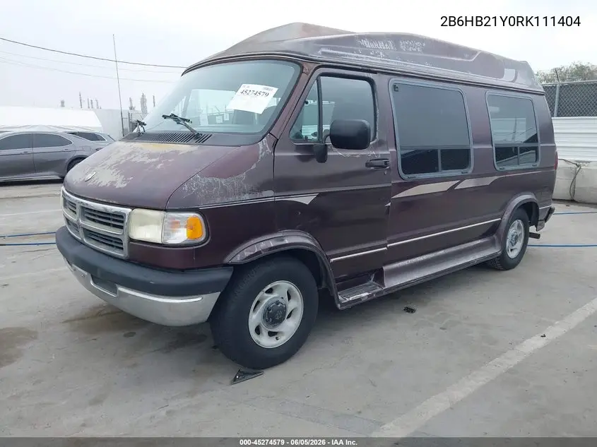 1994 Dodge Ram Van B250 VIN: 2B6HB21Y0RK111404 Lot: 45274579