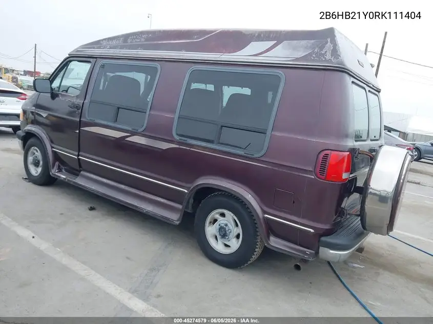 1994 Dodge Ram Van B250 VIN: 2B6HB21Y0RK111404 Lot: 45274579