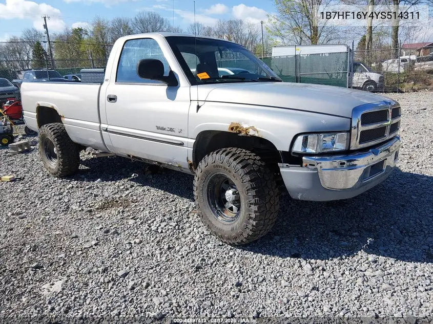 1B7HF16Y4YS514311 2000 Dodge Ram 1500 St