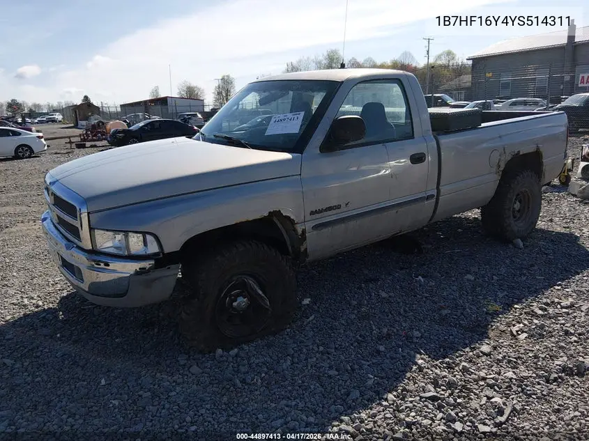 1B7HF16Y4YS514311 2000 Dodge Ram 1500 St