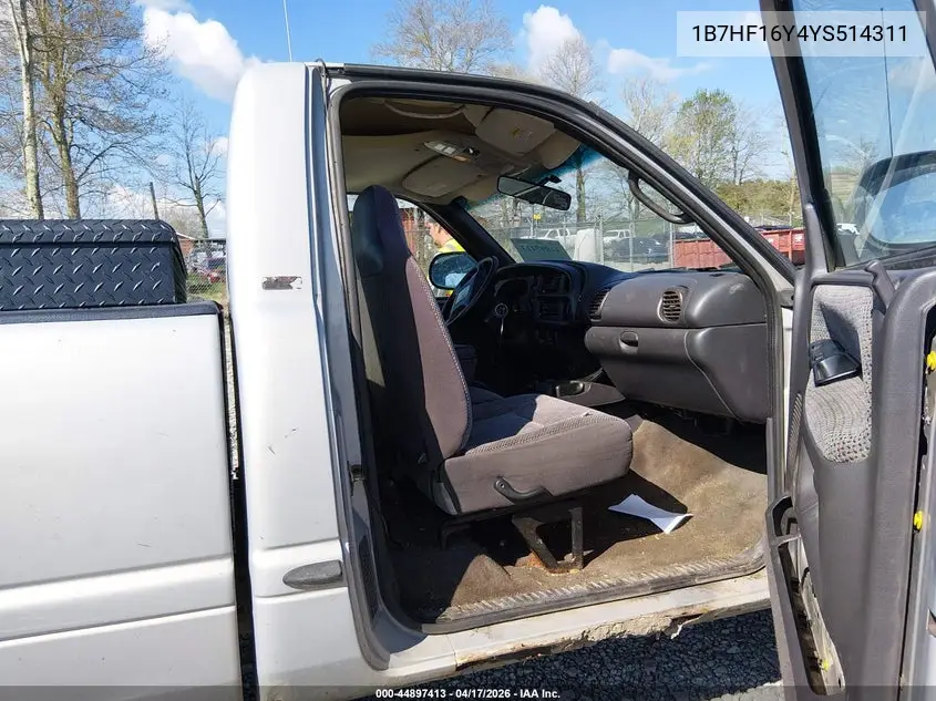 1B7HF16Y4YS514311 2000 Dodge Ram 1500 St