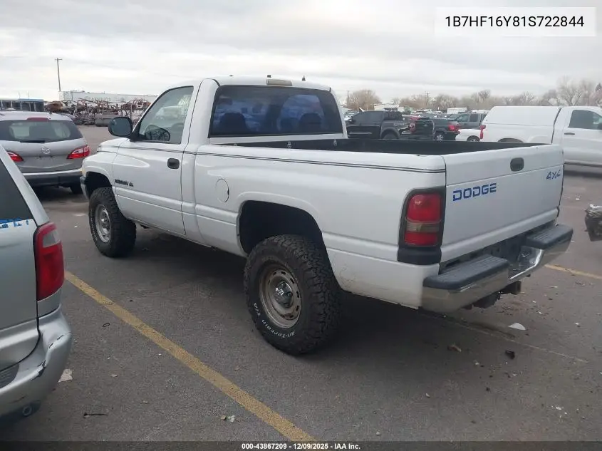 1B7HF16Y81S722844 2001 Dodge Ram 1500 St