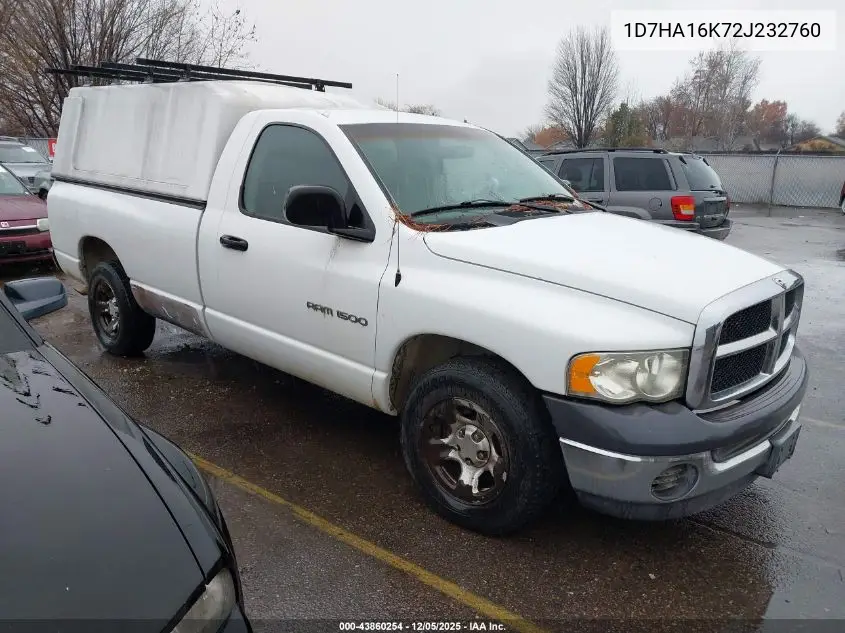 1D7HA16K72J232760 2002 Dodge Ram 1500 St