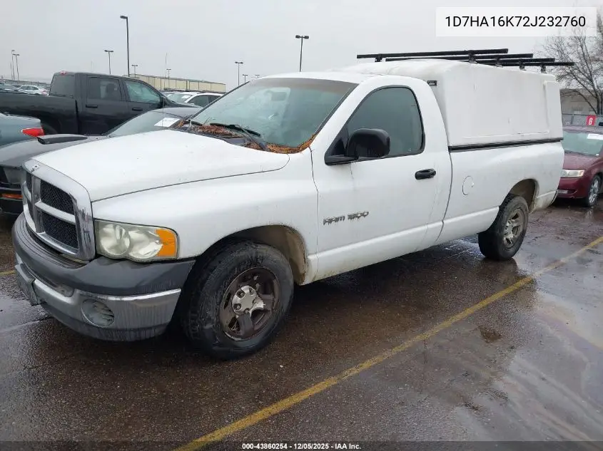 1D7HA16K72J232760 2002 Dodge Ram 1500 St