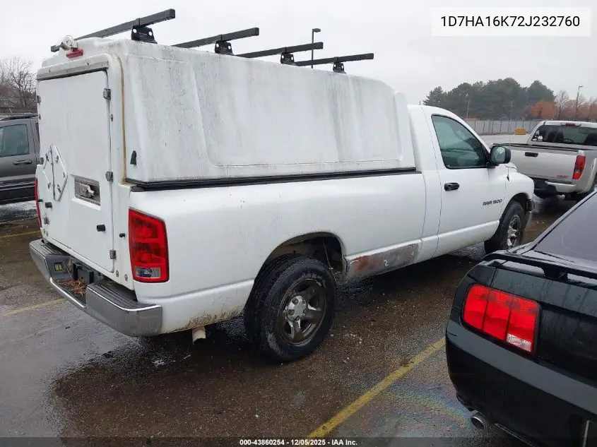 1D7HA16K72J232760 2002 Dodge Ram 1500 St