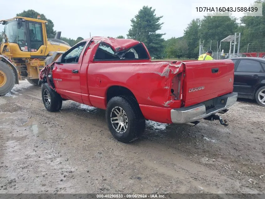 2003 Dodge Ram 1500 Slt/Laramie/St VIN: 1D7HA16D43J588439 Lot: 40290533